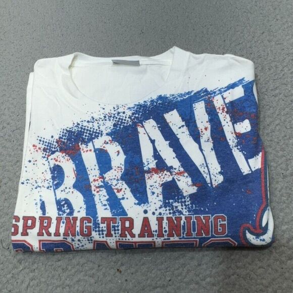 Atlanta Braves Shirt Mens Extra Large White Spring Training Disney ESPN Baseball - Picture 4 of 12